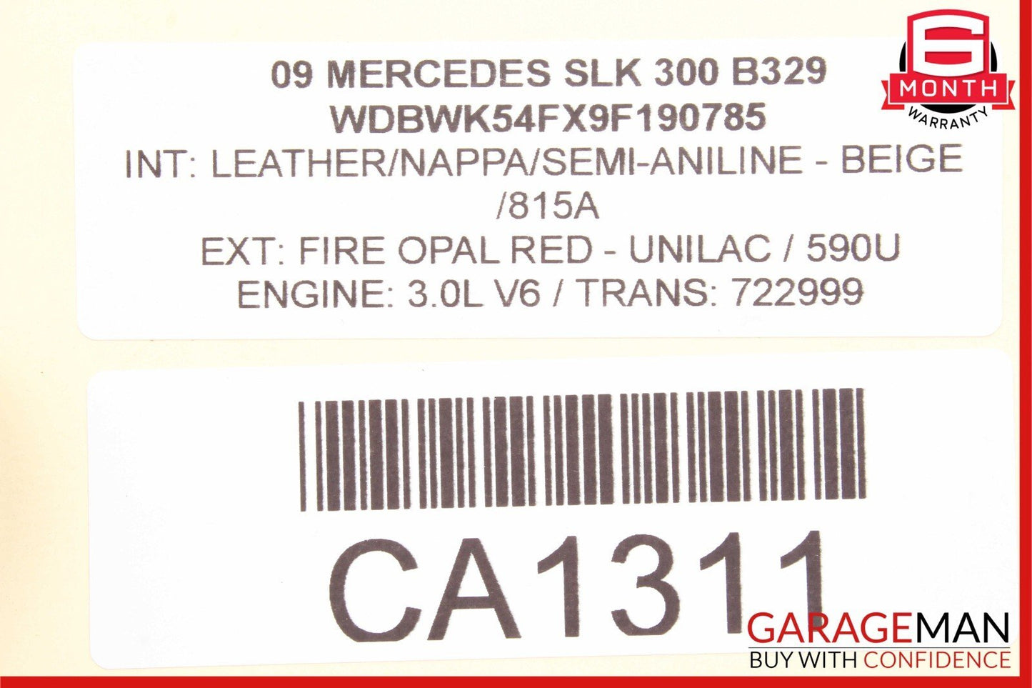 09-11 Mercedes R171 SLK350 SLK300 Convertible Roof Top Controller Module Unit