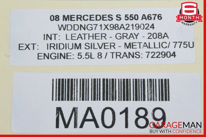 07-09 Mercedes W221 S550 Front Right Passenger Side Door Speaker Logic 7 OEM