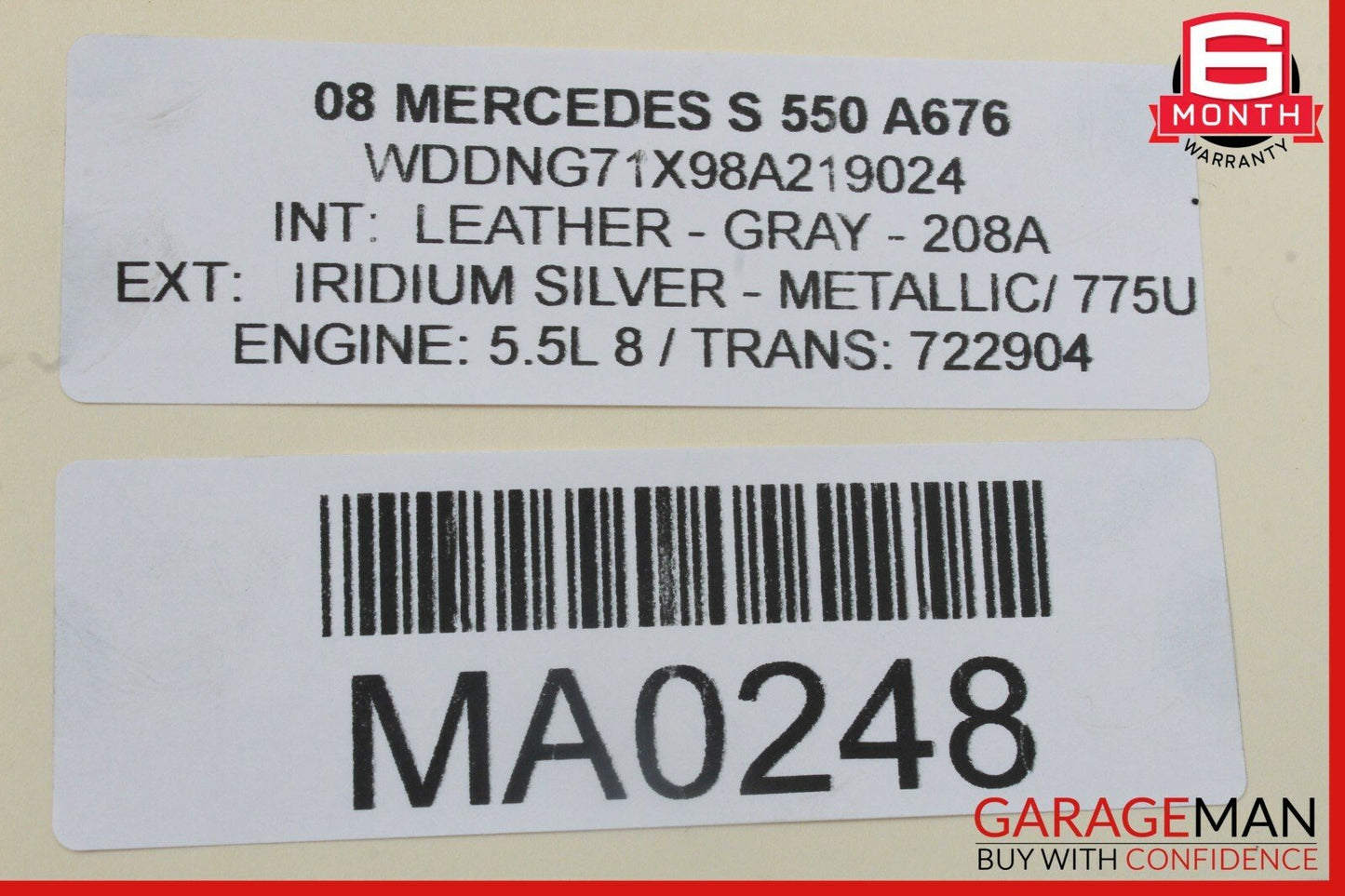 07-14 Mercedes CL550 S550 S600 Rear Trunk Lid Lock Open Unlock Release Handle