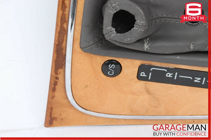 07-09 Mercedes W211 E350 E500 Floor Shift Shifter Knob Boot Cover Trim Wood OEM