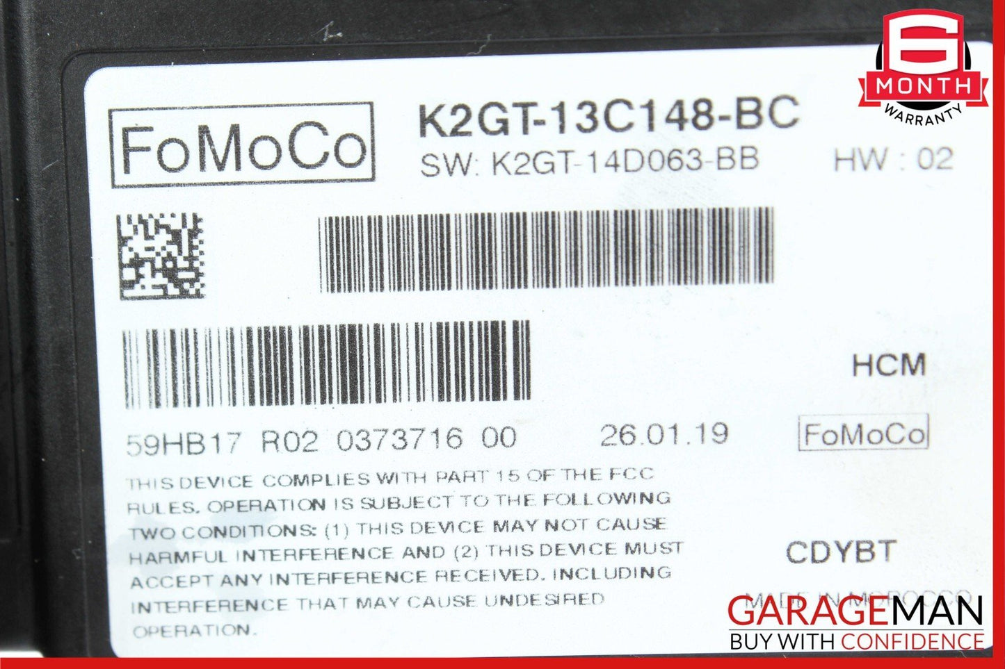 19-21 Lincoln Nautilus HCM Control Module Unit K2GT-14D063-BB OEM