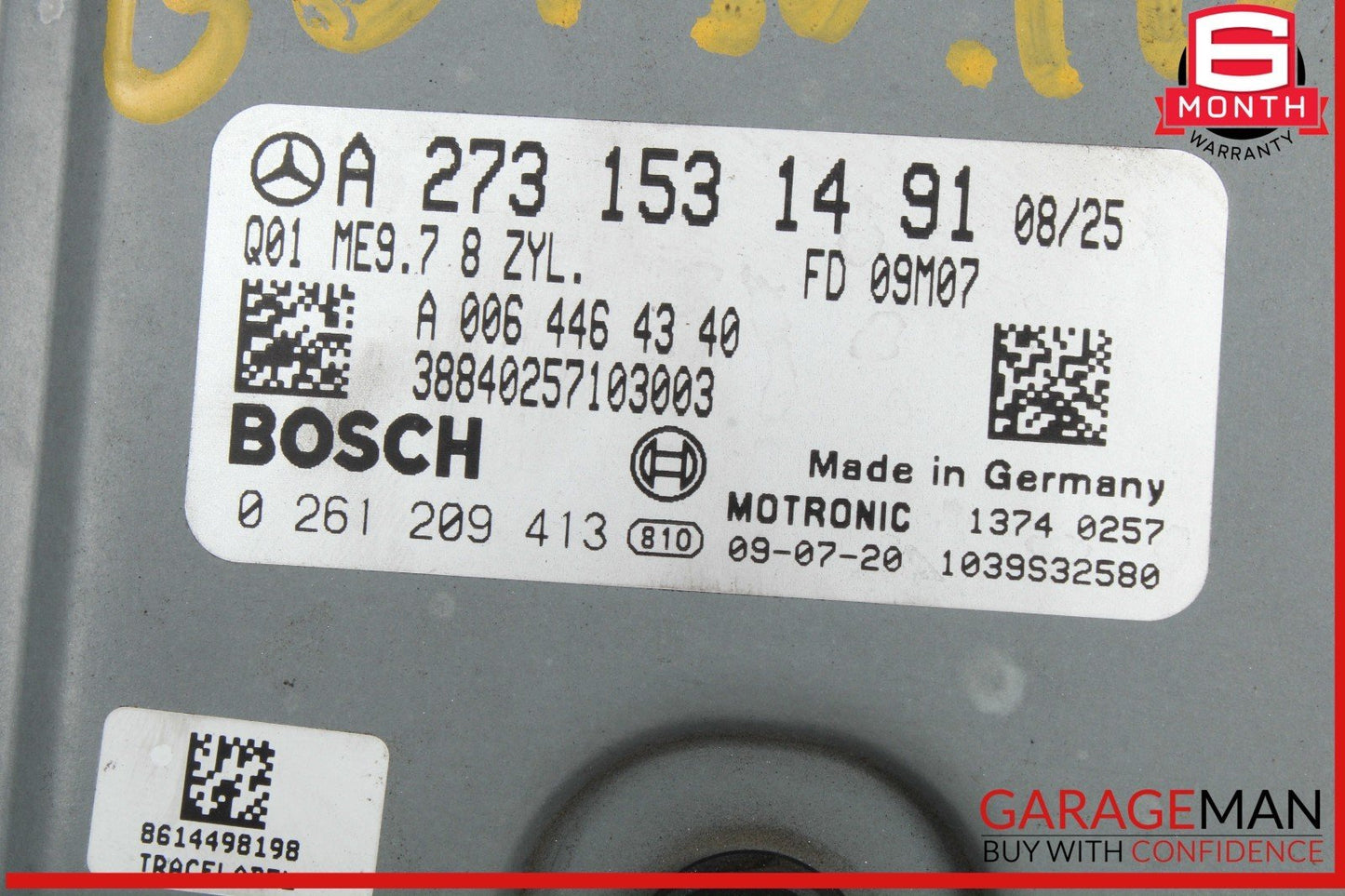 07-12 Mercedes X164 GL450 ECU ECM Engine Control Module Unit 2731531491 OEM