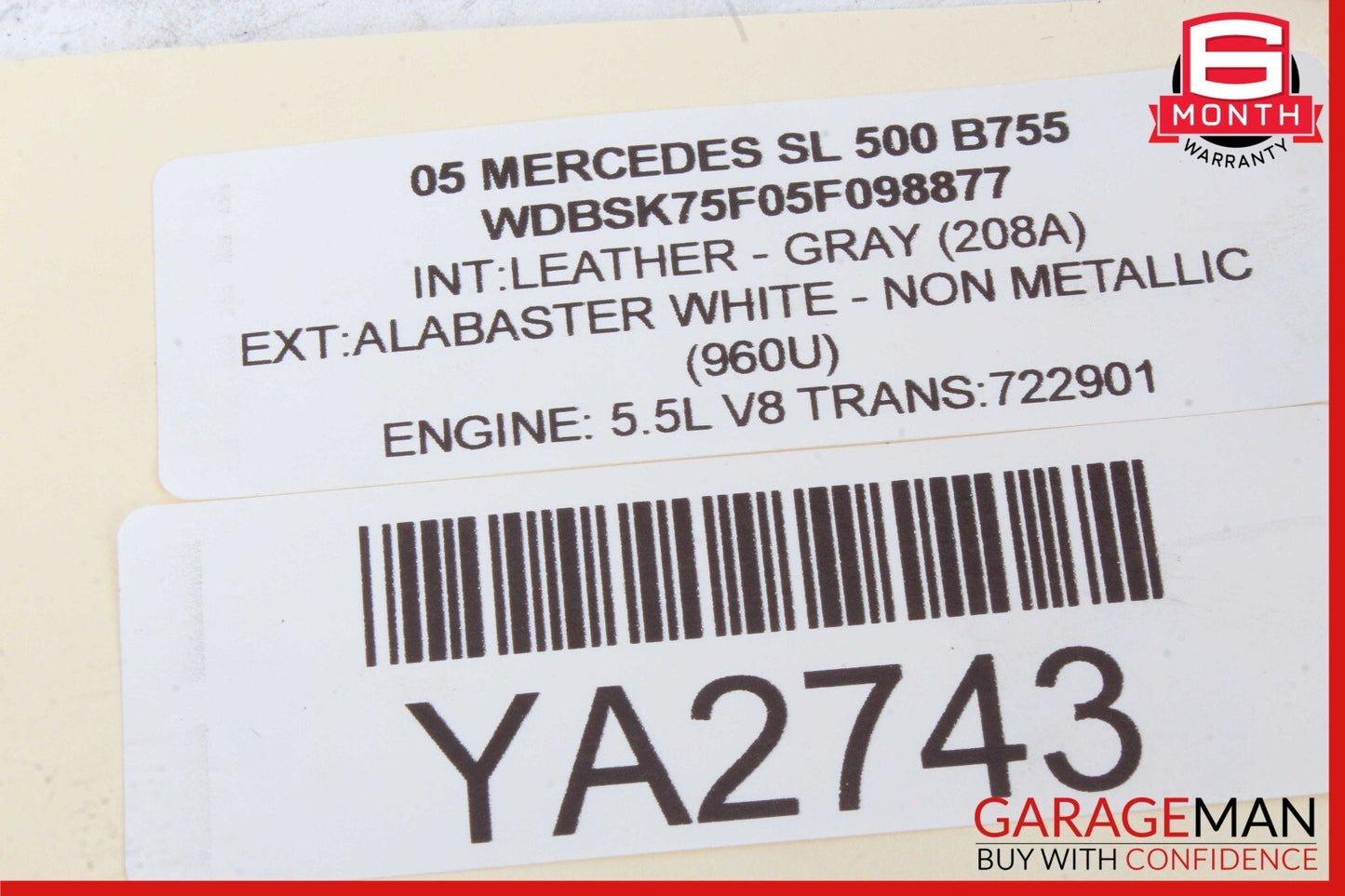 03-12 Mercedes R230 SL500 SL550 Front Left Door Control Module 2308200126 OEM