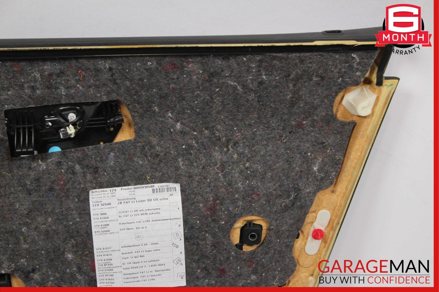 07-09 Mercedes W221 S550 S450 Front Left Interior Door Trim Panel Cover Assembly