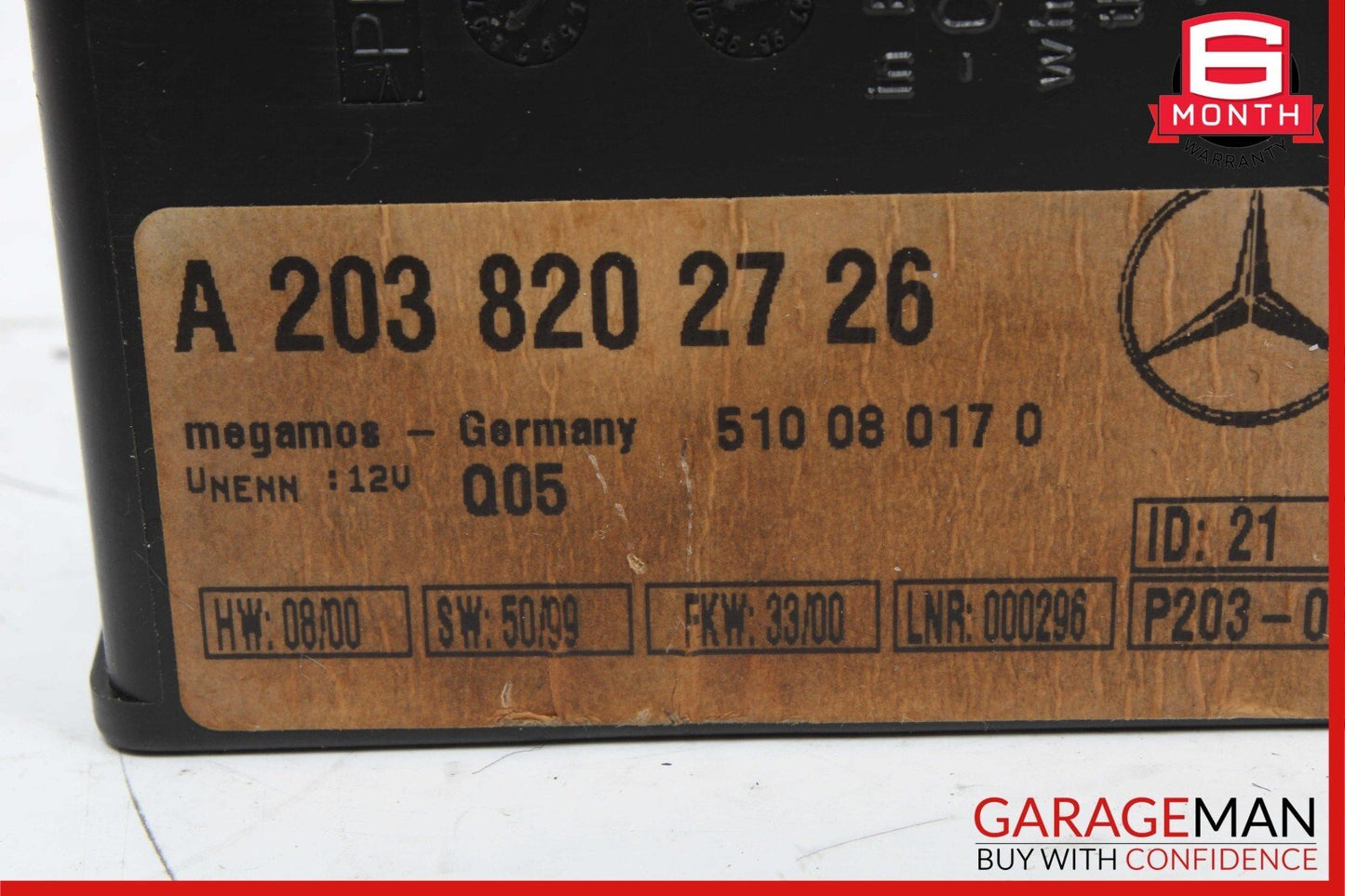 00-08 Mercedes W220 S500 CL500 CL600 Alarm Control Module 2038202726 OEM
