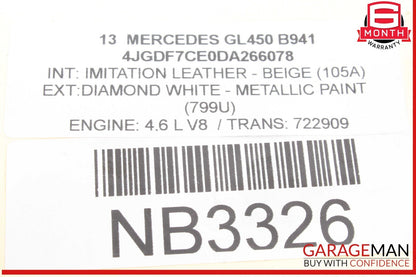 02-19 Mercedes X166 GL450 CL600 AUX Auxiliary Circulation Water Pump OEM