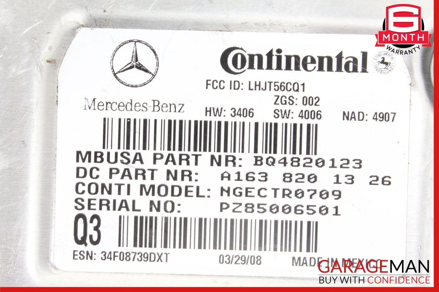 00-09 Mercedes R230 SL500 SL550 Voice Command Control Module 1638201326 OEM