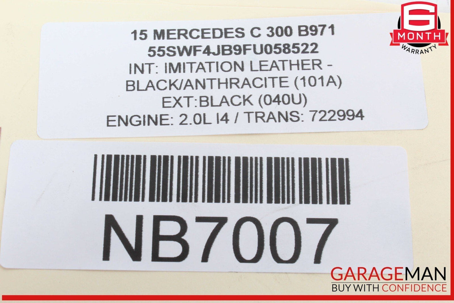 15-20 Mercedes W205 C300 GLC300 2.0L Engine Mounted Intercooler 2740900614 OEM