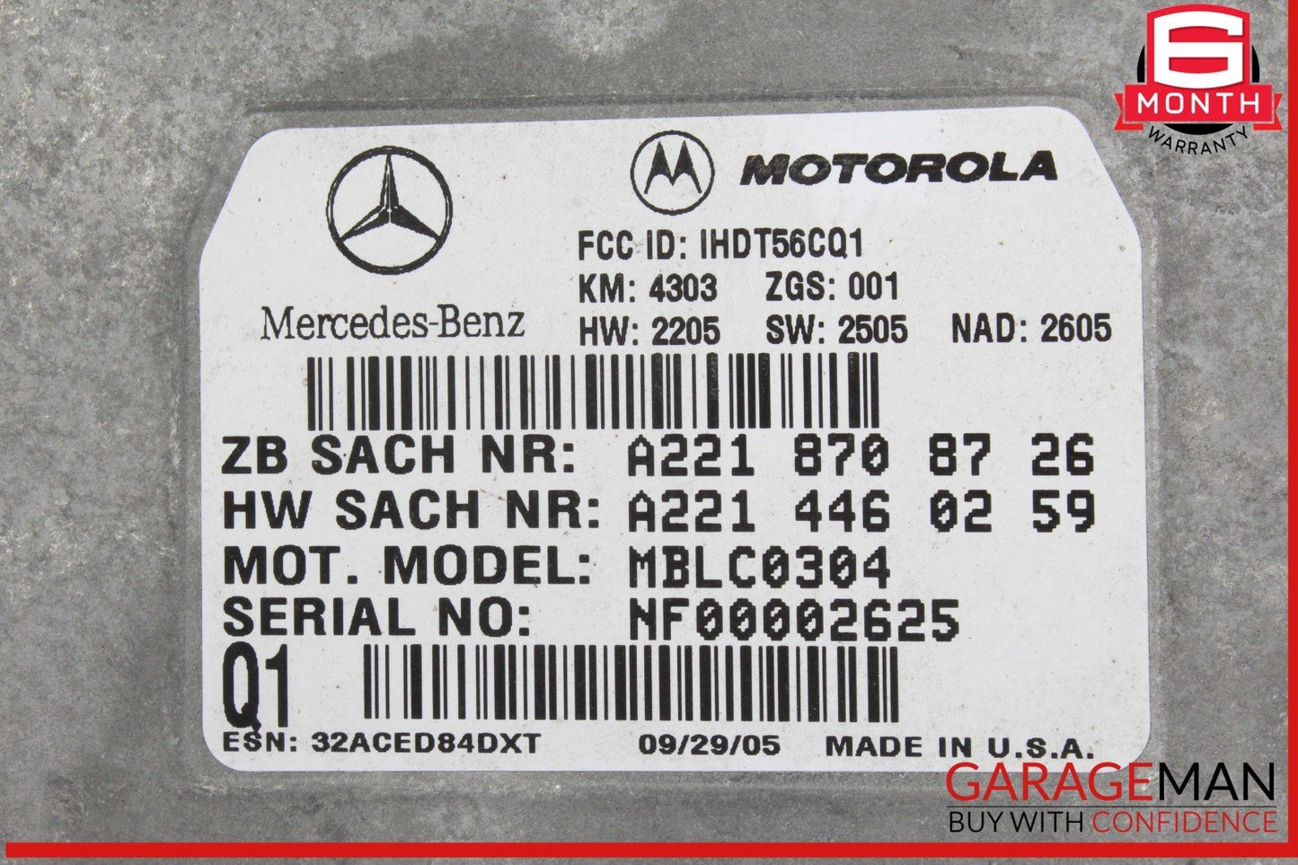 06-12 Mercedes W164 ML500 S550 ML450 Voice Communication Control Module OEM