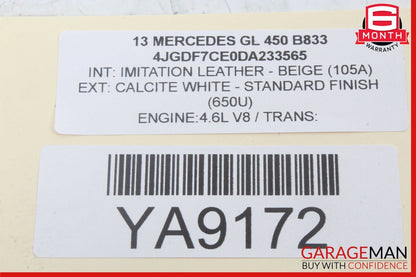 12-19 Mercedes X166 GL450 ML550 Rear A/C Heater Climate Control Switch OEM