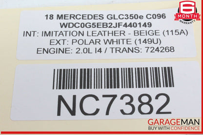 15-20 Mercedes X253 GLC350e Front Right Side Door Window Regulator Motor Unit
