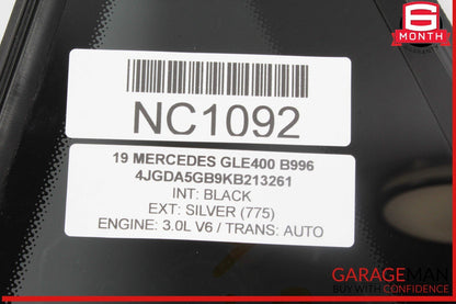 12-19 Mercedes W166 GLE400 Rear Left Driver Side Quarter Window Glass OEM