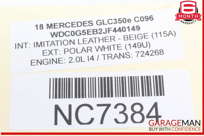 15-20 Mercedes X253 GLC350e Rear Left Side Door Window Regulator Motor OEM
