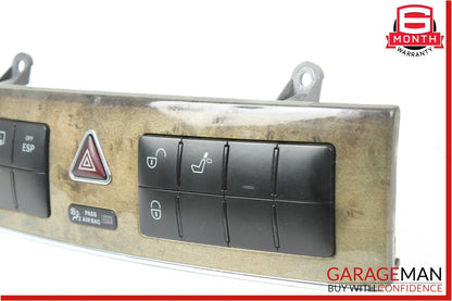 05-07 Mercedes W203 C230 Dashboard Door Lock Hazard Light Control Switch Walnut
