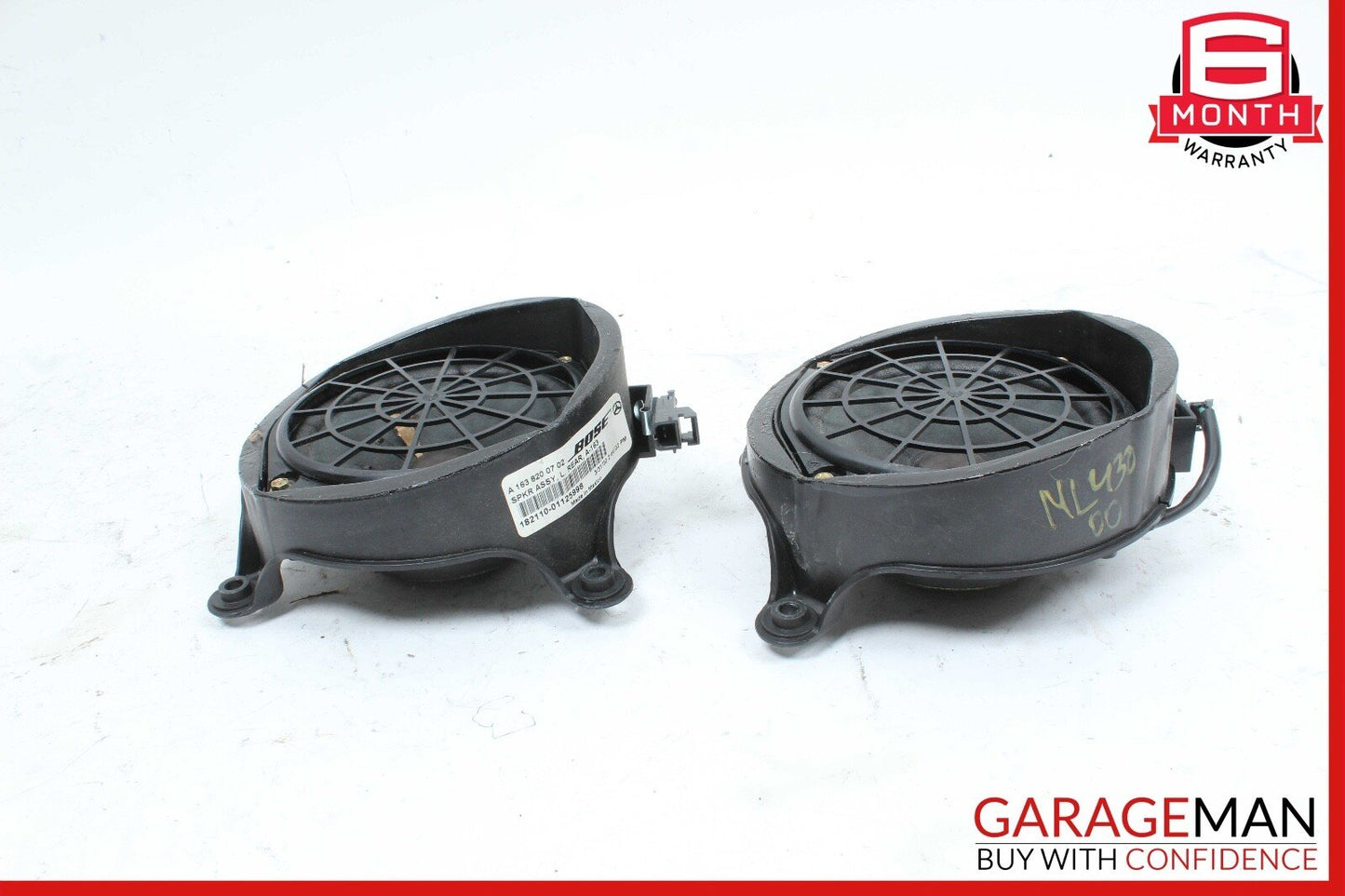 00-05 Mercedes W163 ML430 Rear Right & Left Side Door Audio Speakers Set OEM