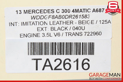 08-14 Mercedes W204 C300 Rear Left & Right Shock Absorber Coil Spring Set OEM