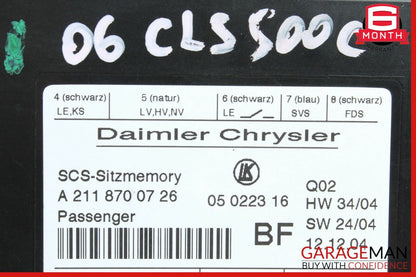 03-11 Mercedes CLS500 E350 Front Right Side Under Seat Control Module Unit OEM