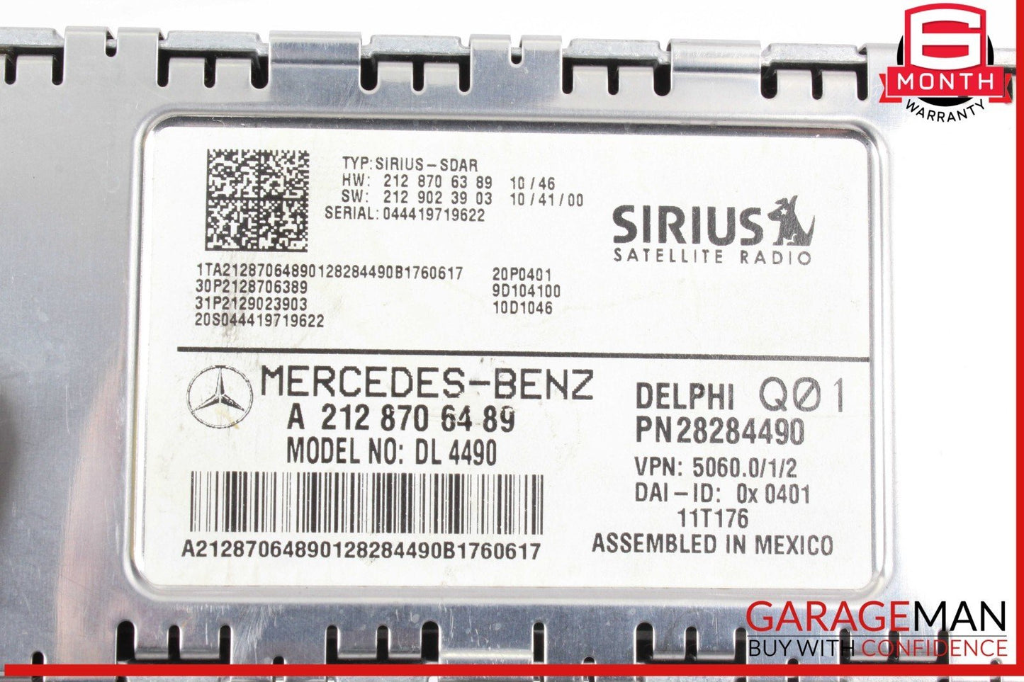 08-12 Mercedes W204 C250 Sirius Satellite Radio Receiver Module 2128706489 OEM