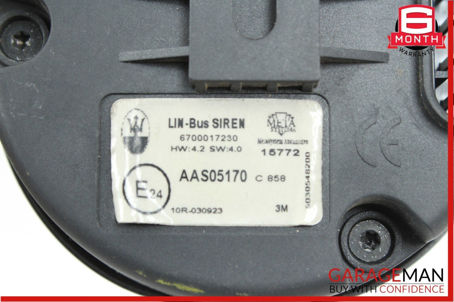 14-17 Maserati Ghibli Anti Theft Horn Siren Alarm with Mounting Bracket OEM
