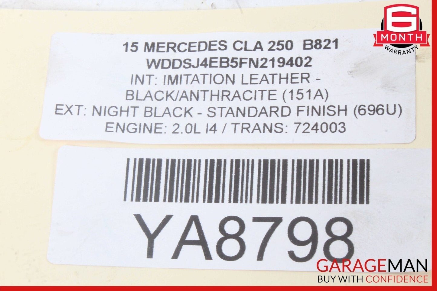 14-20 Mercedes W117 CLA250 Front Right Side Intermediate Axle Shaft Strut OEM