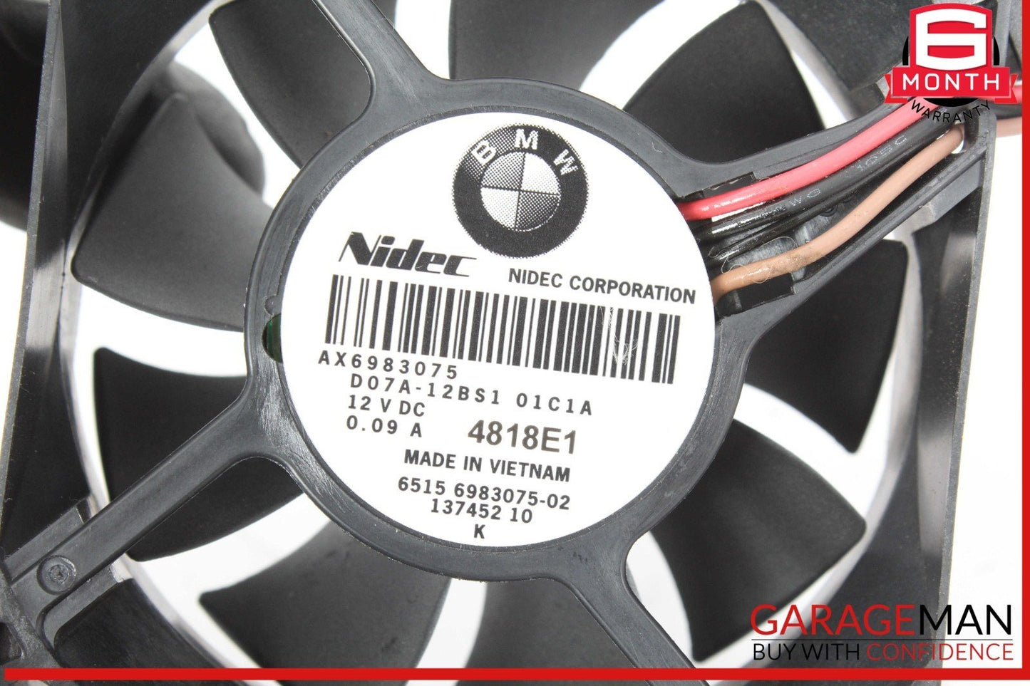 14-21 BMW i3 I01 Hybrid Amplifier Radiator Cooling Fan Motor 6983075 OEM