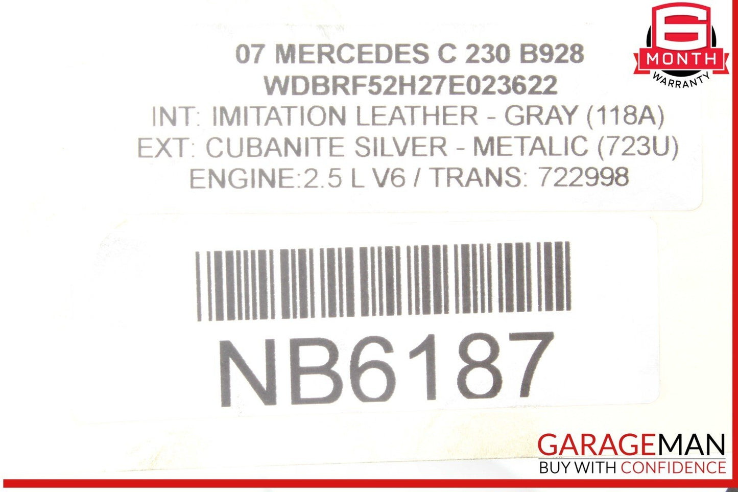 05-15 Mercedes W203 C230 Engine Motor Air Valve 0021407560 OEM
