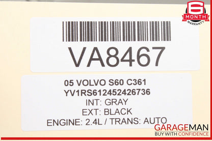 05-09 Volvo S60 Front Left Driver Side Sun Visor Gray OEM