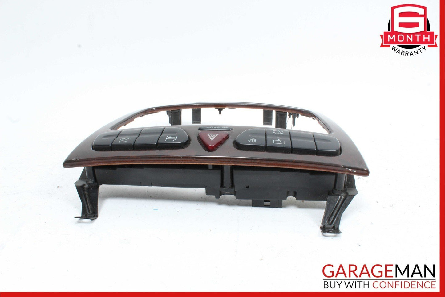 01-04 Mercedes W203 C240 Center Console Radio Hazard Light Trim Panel Bezel Wood