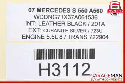 07-11 Mercedes W221 S550 S63 AMG Windshield Night Vision Camera