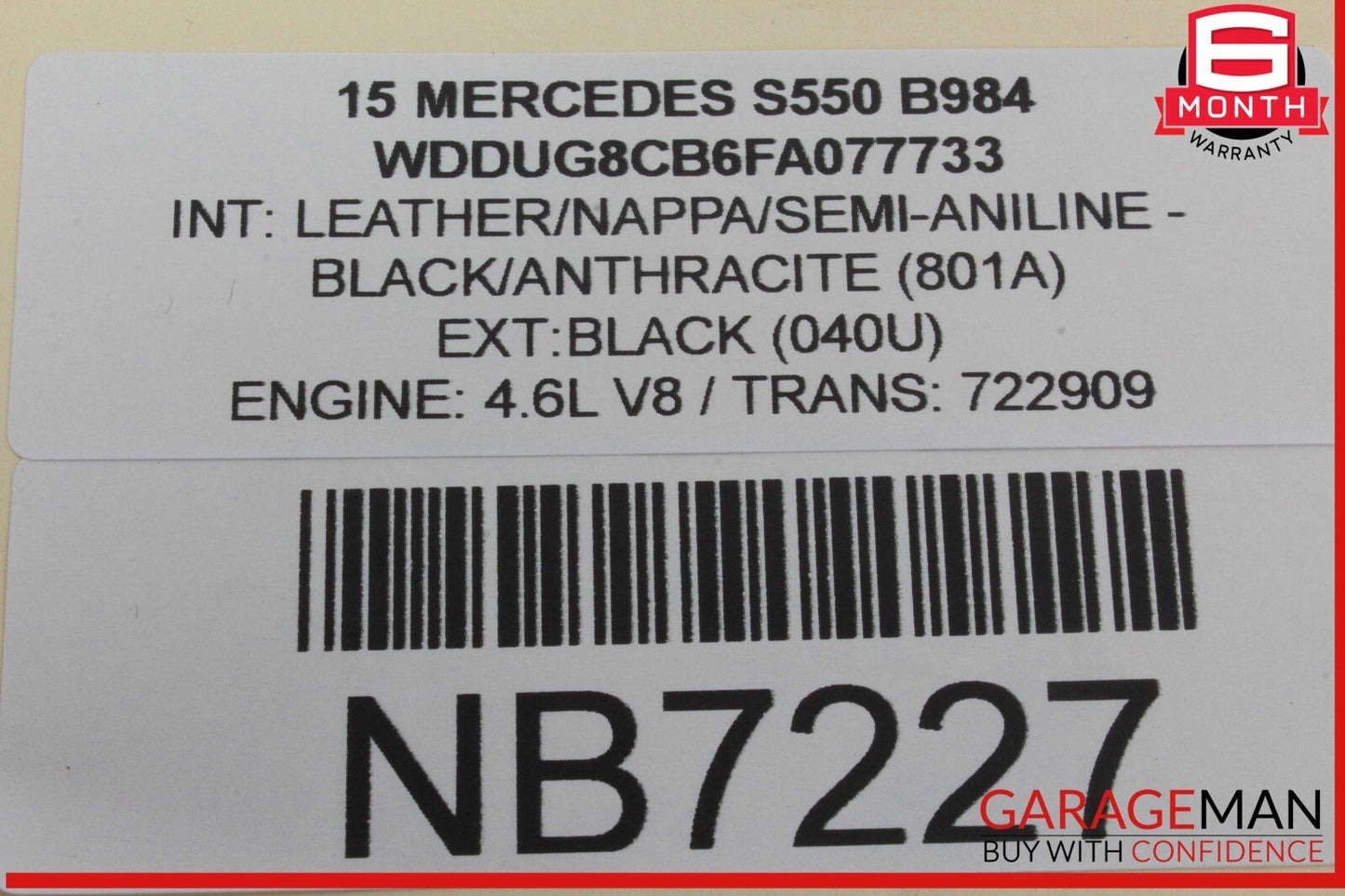 14-17 Mercedes W222 S550 Rear Left Driver Side Door Window Control Module OEM