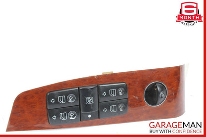 00-06 Mercedes W220 S500 Front Left Driver Side Master Window Switch Trim Wood
