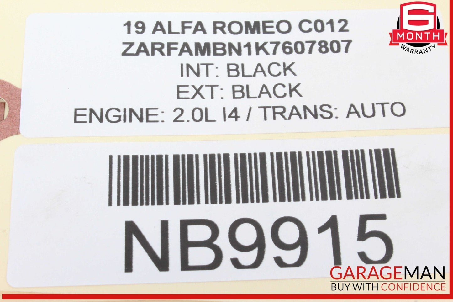 17-21 Alfa Romeo Giulia Rear Right Passenger Side Door Window Regulator Motor