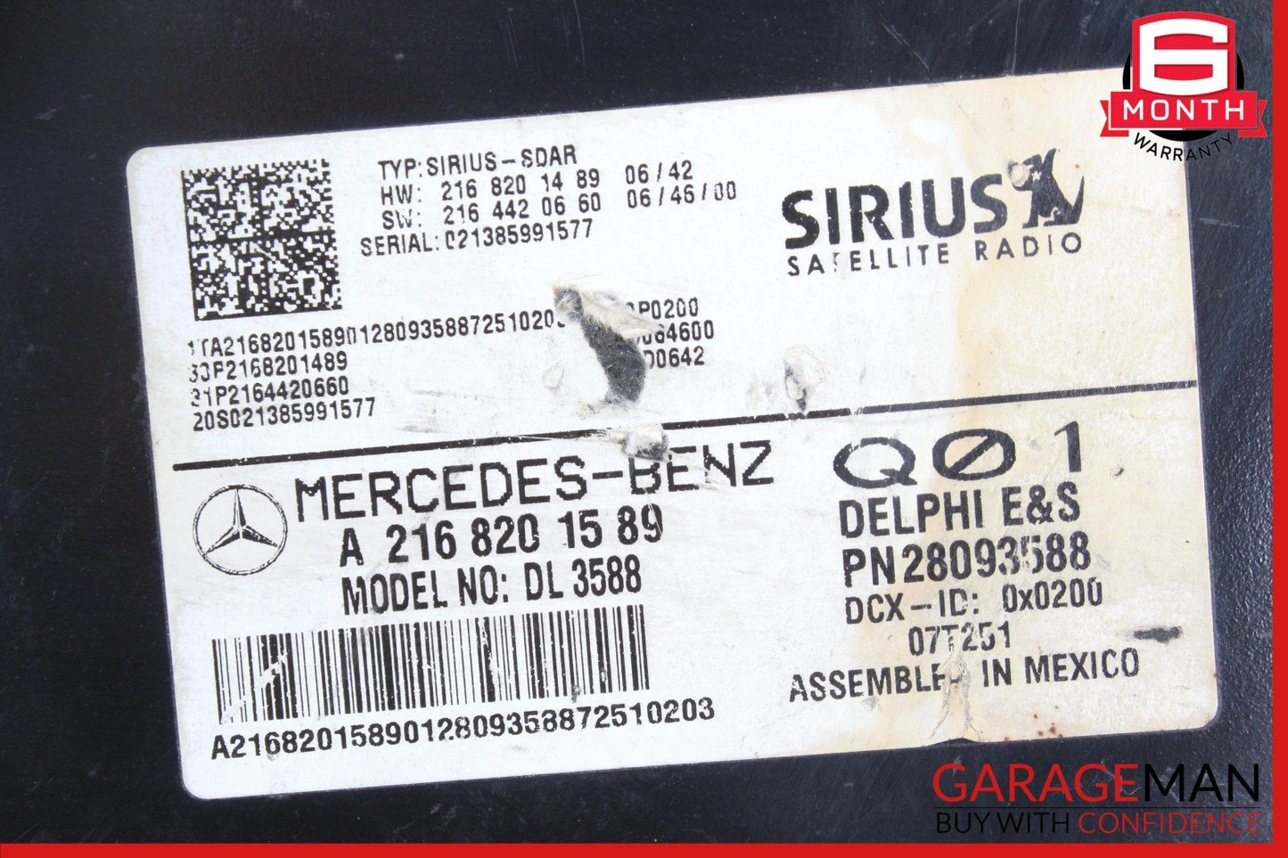07-14 Mercedes W216 CL550 SLK350 Sirius Satellite Radio Module Receiver OEM