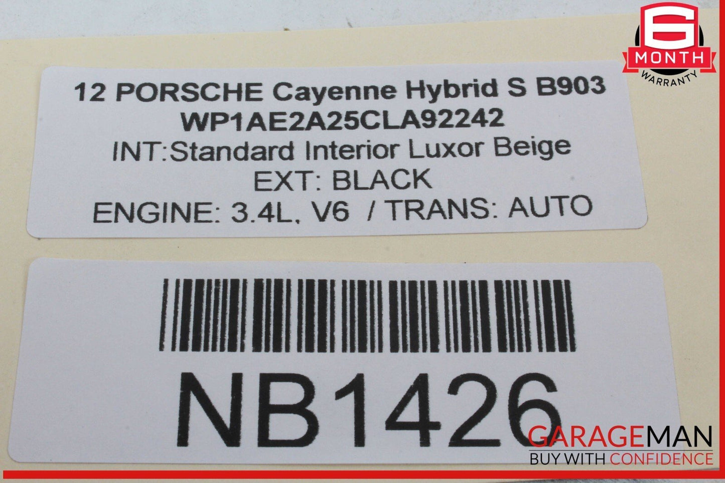 11-18 Porsche Cayenne 958 Hybrid S Rear Right or Left Side Axle CV Shaft OEM
