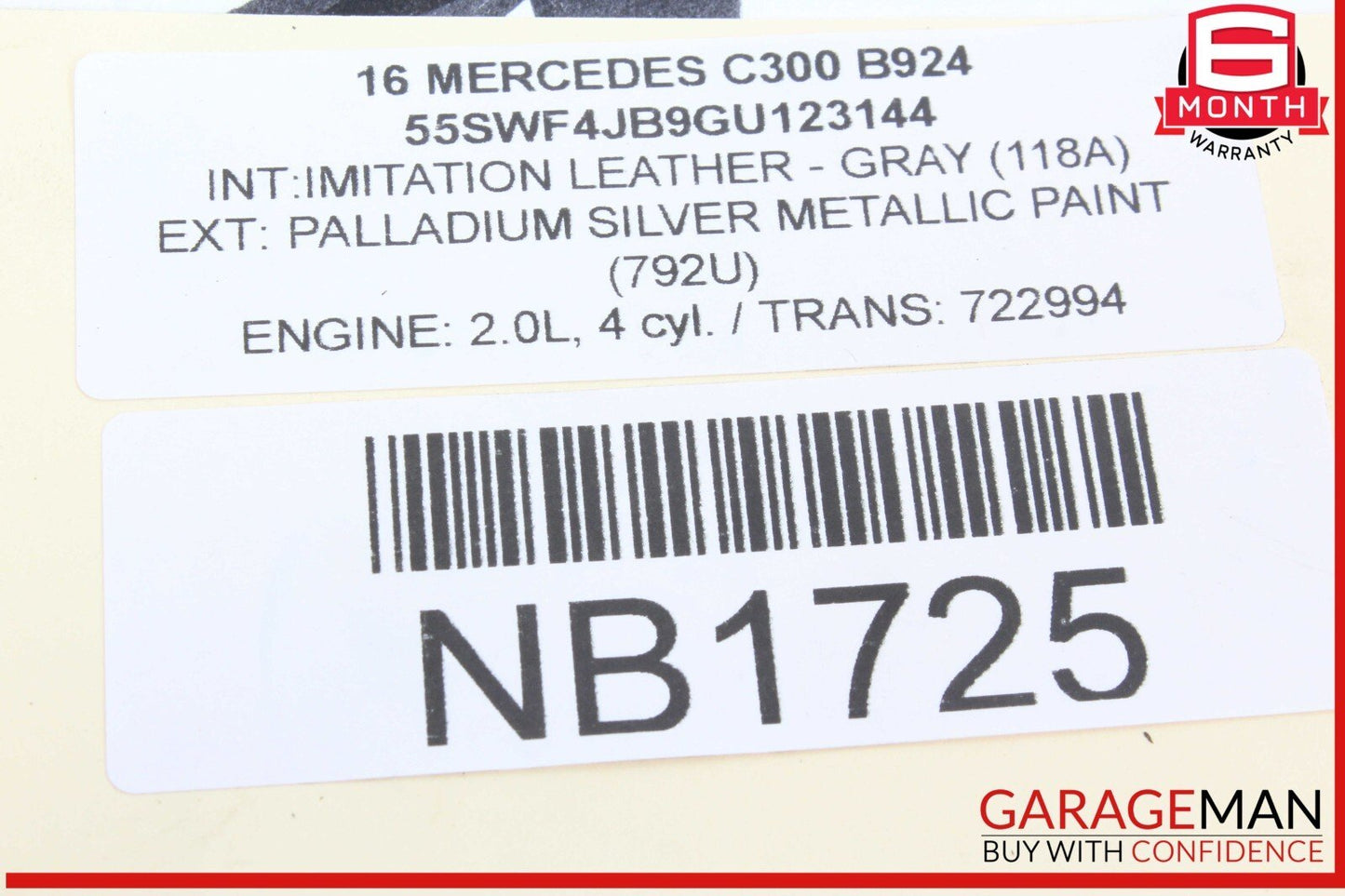 15-20 Mercedes W205 C300 Rear Right Side Axle CV Half Shaft OEM