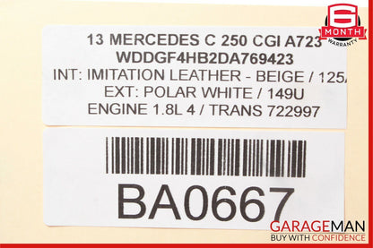 12-14 Mercedes W204 C250 Rear Right / Left Side Seat Headrest Head Rest Beige