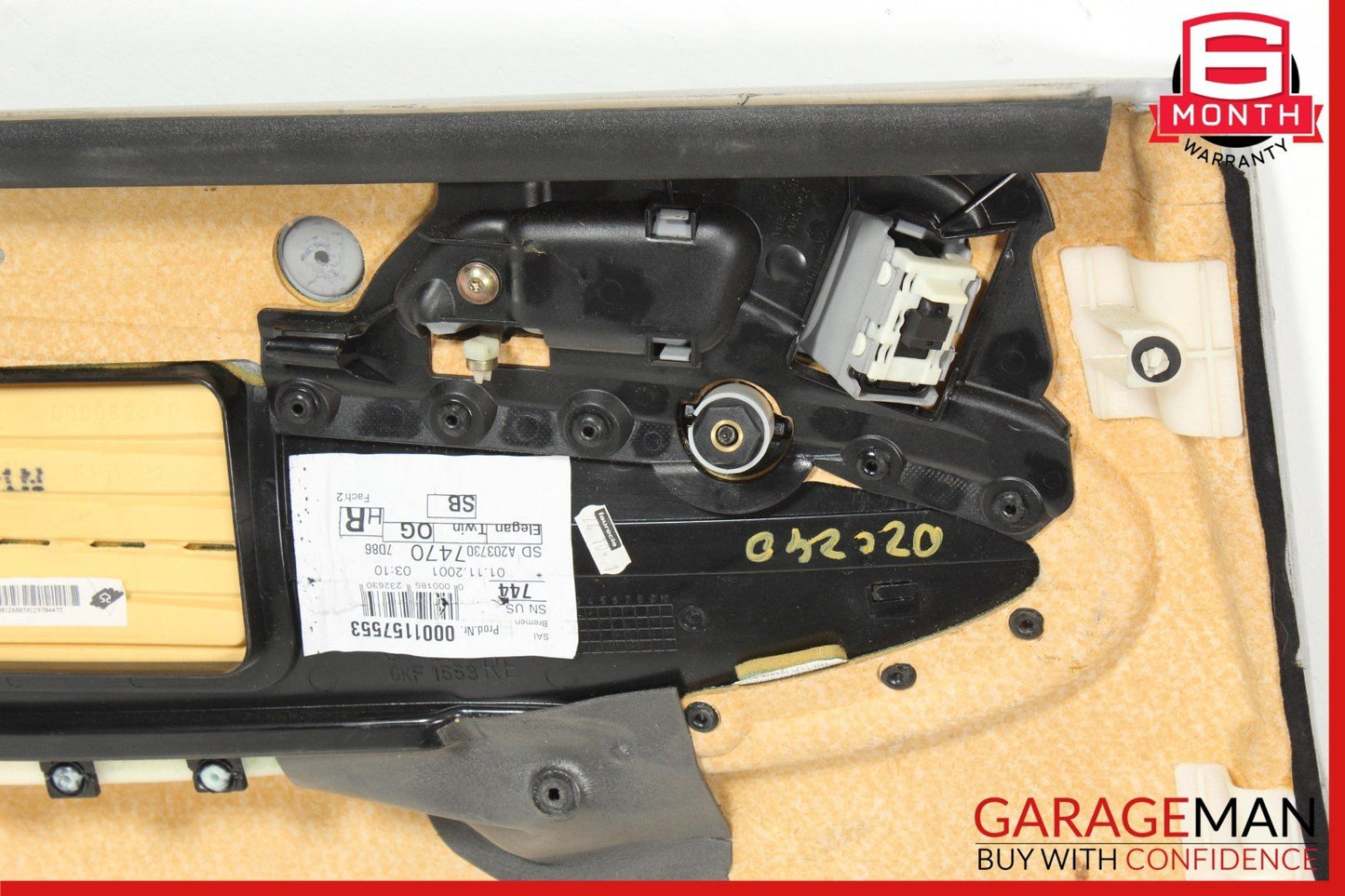 01-04 Mercedes W203 C240 C320 Rear Right Side Interior Door Panel Gray OEM