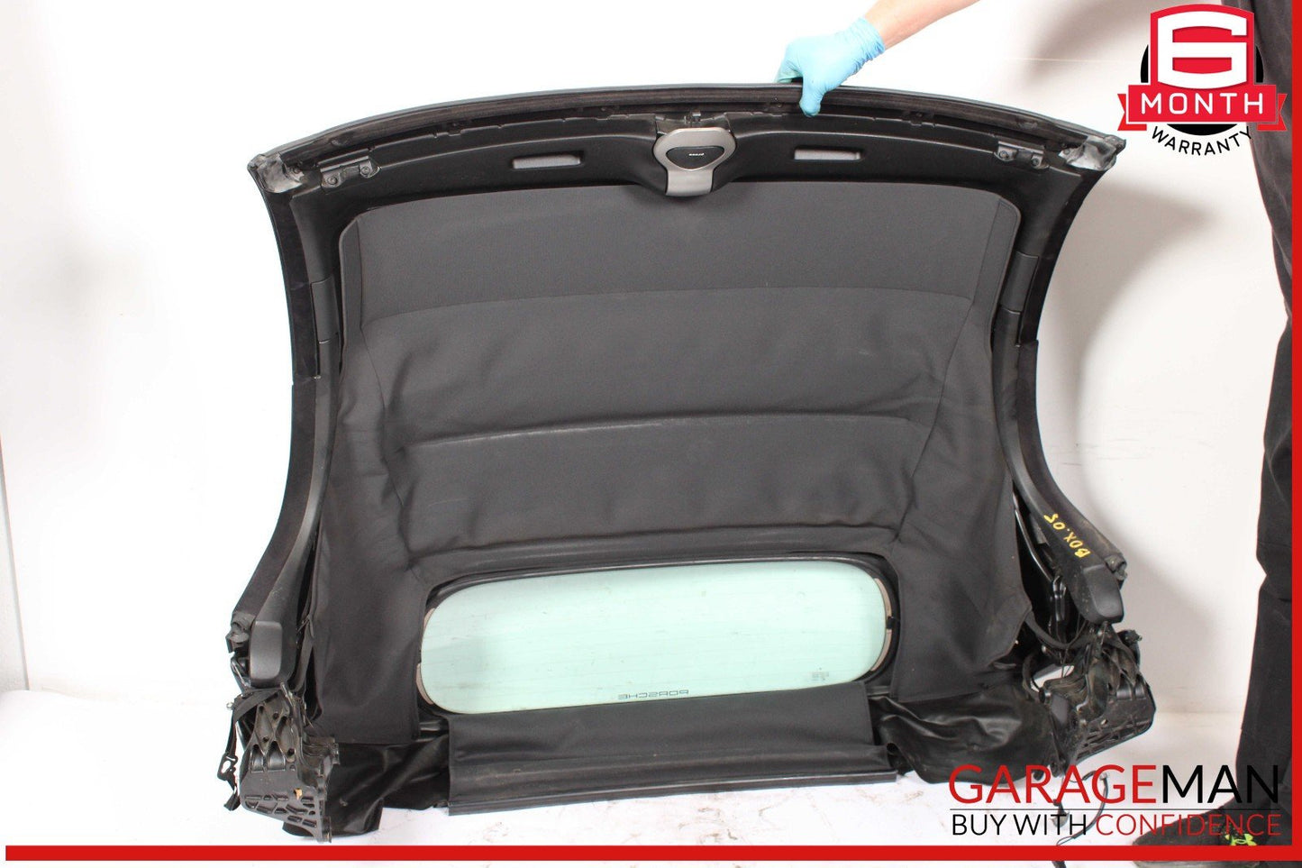 05-08 Porsche Boxster 987 Rear Convertible Soft Top Roof Glass Assembly Black