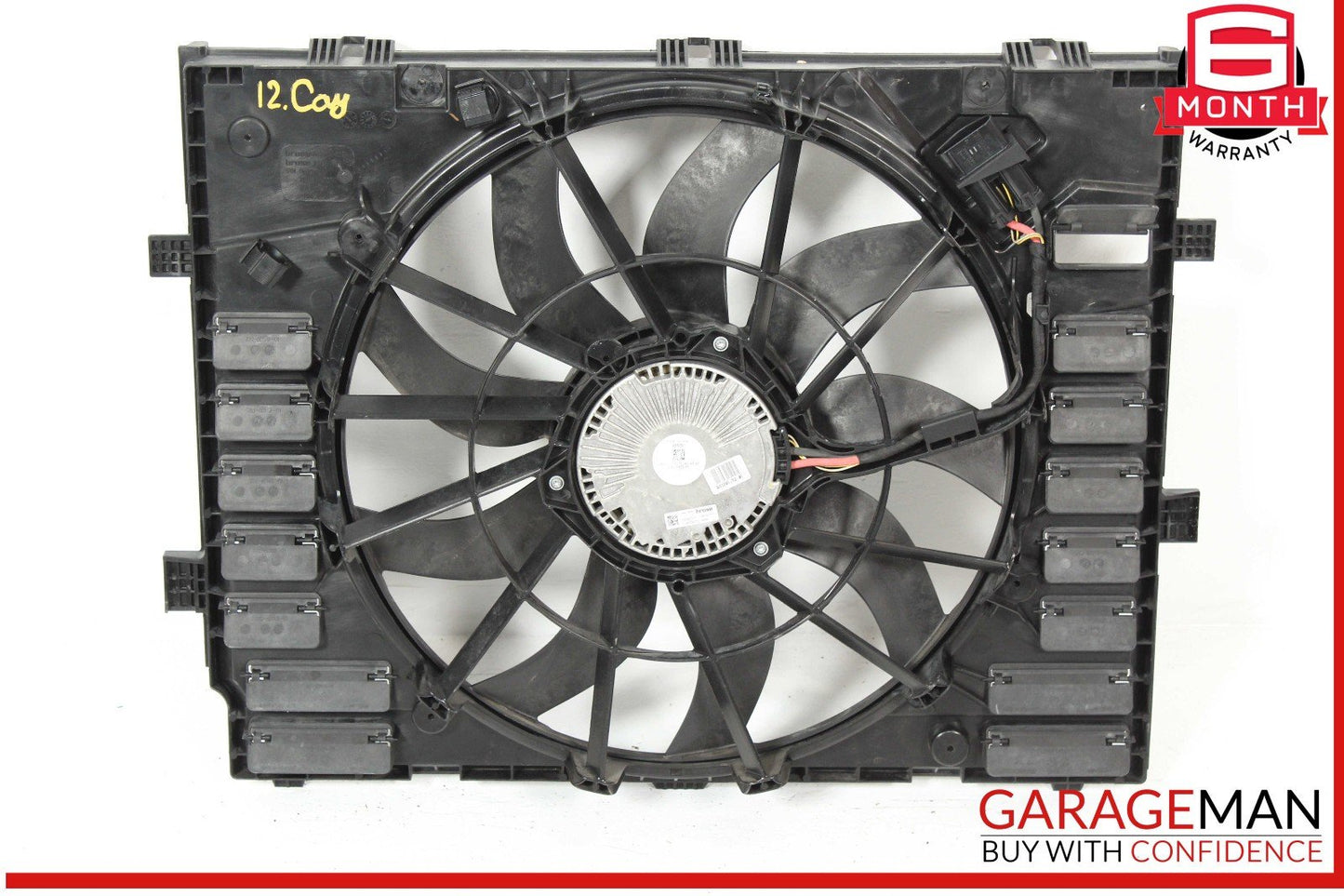 11-18 Porsche Cayenne 958 Engine Cooling Fan Motor Assembly 7P0121207A OEM
