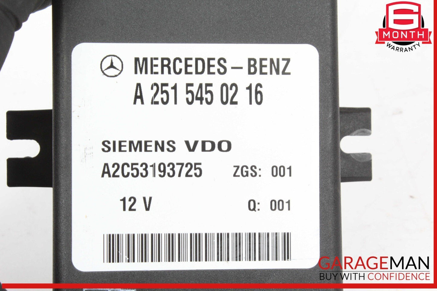 06-13 Mercedes W251 R350 4MATIC Rear Air Suspension Control Module Unit OEM