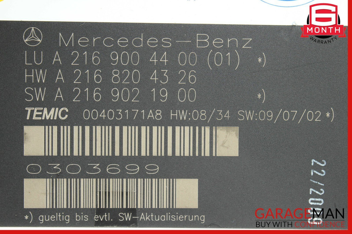 10-14 Mercedes W216 CL550 Front Right or Left Seat Contour Control Module Unit