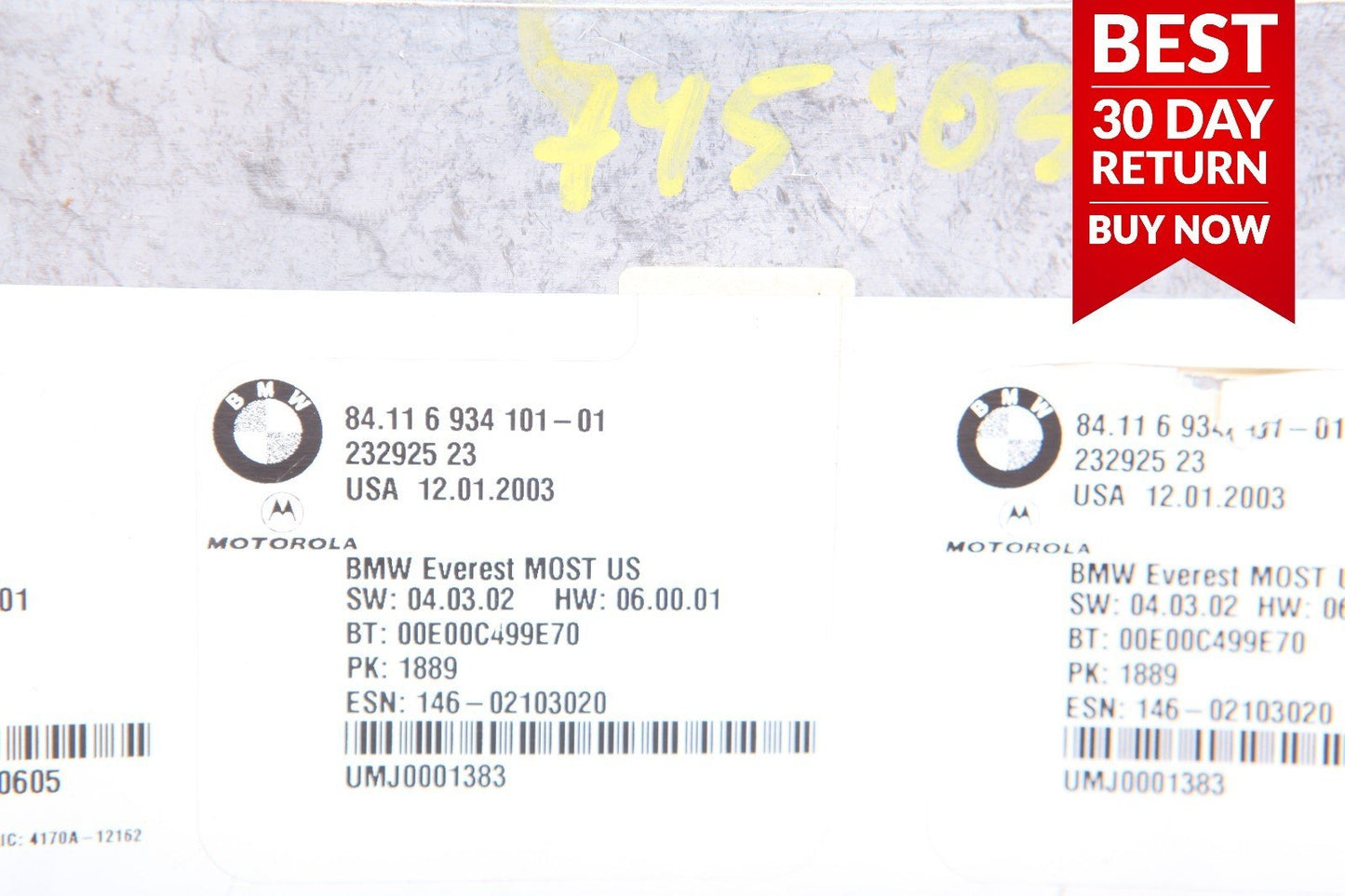 02-05 BMW E65 E66 745Li BLUETOOTH CONTROL UNIT MODULE 6934101 A60 OEM