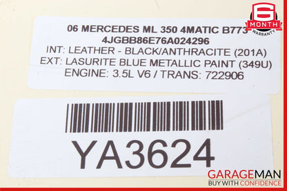 06-12 Mercedes W164 ML350 GL450 Center Console Hazard Control Switch Panel
