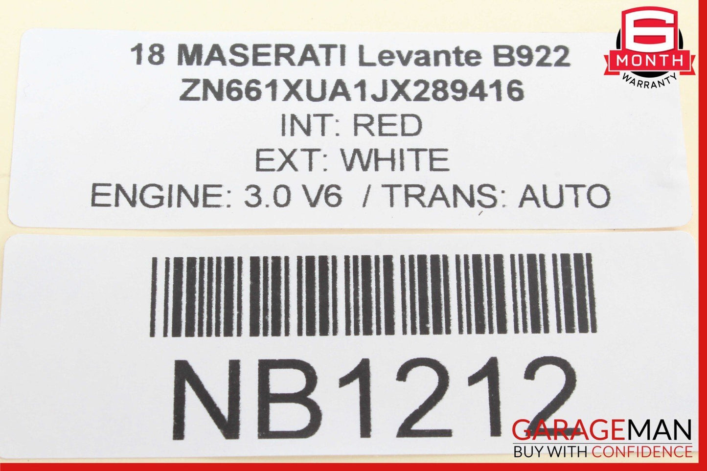 17-20 Maserati Levante M161 Inner Tail Light Lamp Left Driver Side OEM
