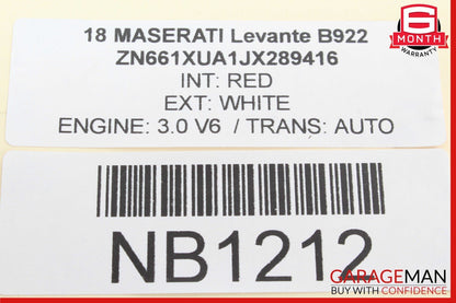 17-20 Maserati Levante M161 Inner Tail Light Lamp Left Driver Side OEM