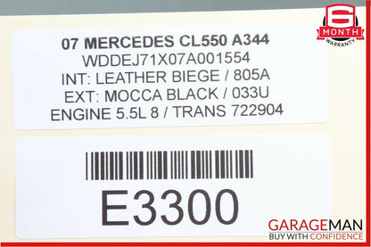 07-09 Mercedes W216 CL550 CL600 Front Left Side Mirror Door Rear View OEM