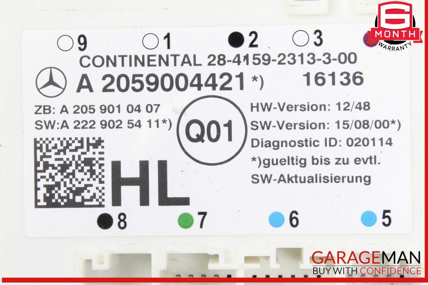16-19 Mercedes W205 C300 C350e Rear Left Driver Side Door Control Module Unit