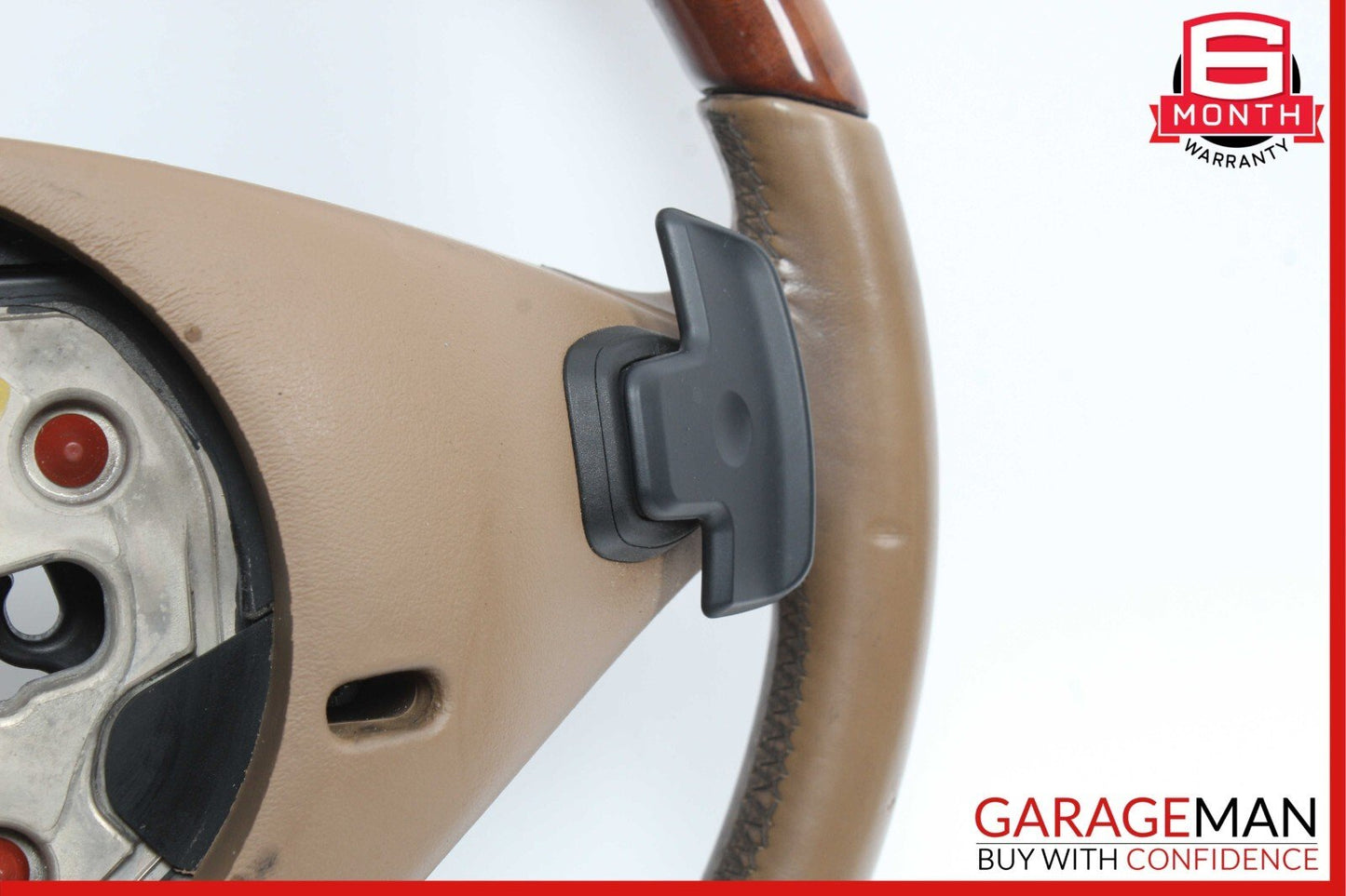 10-13 Mercedes W221 S550 S600 Steering Wheel w/ Paddle Shifters Brown Wood OEM