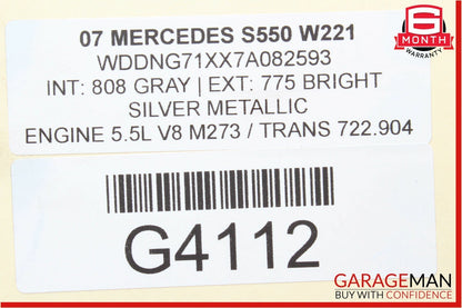 05-09 Mercedes S550 CL600 CLS550 Front Left Side Rear View Door Mirror Glass
