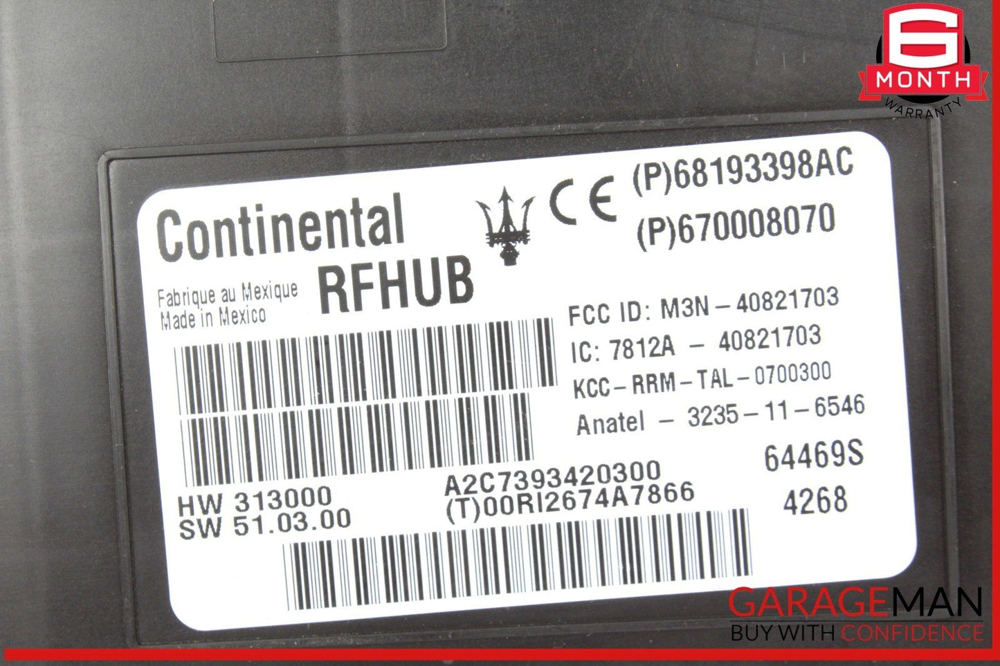14-17 Maserati Ghibli M157 Keyless Entry RF Hub Control Module ECU OEM